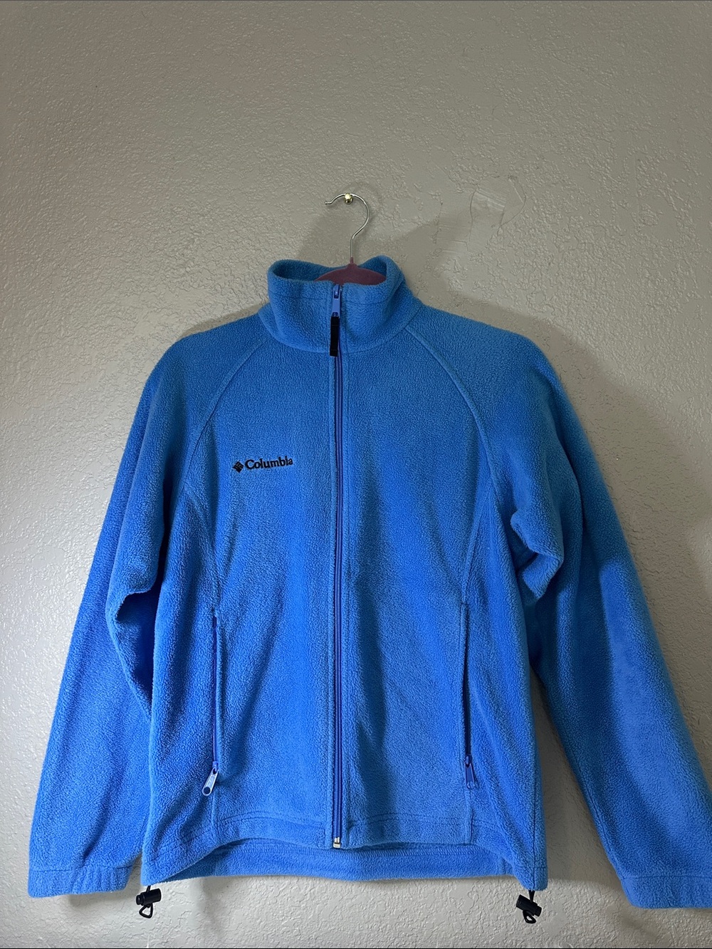 Columbia Women's Bright Blue Full-Zip Teddy Fleece Jacket Size XS